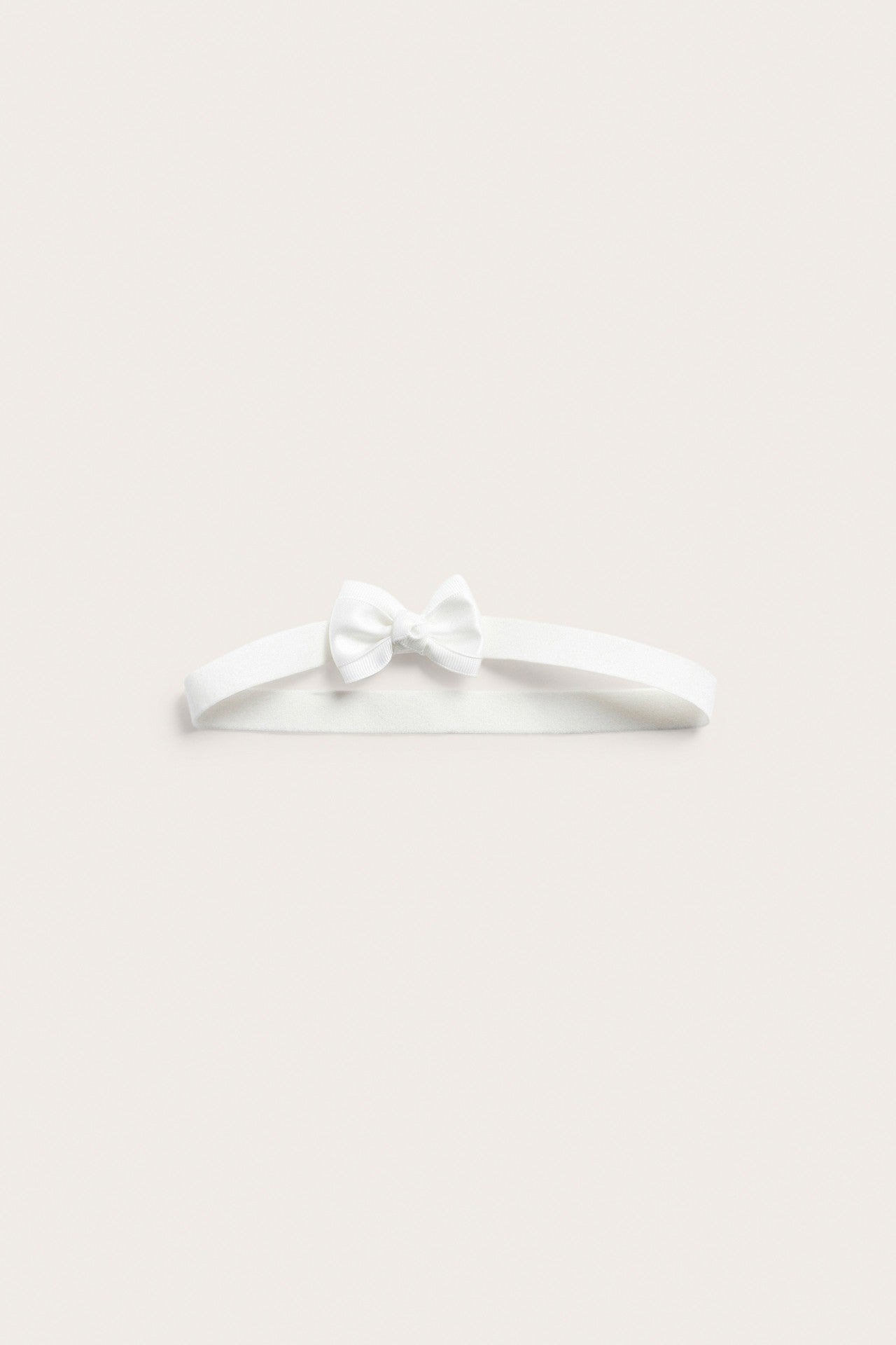 Baby white hairband with satin bow