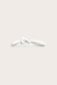 Baby white hairband with satin bow