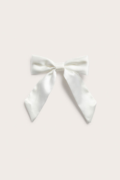 Kids white hair clip with bow