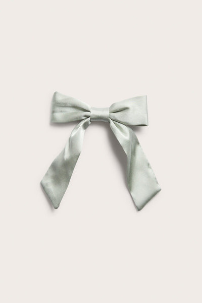 Kids green hair clip with bow