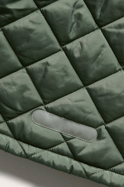 Baby & kids green quilted jacket with pile collar