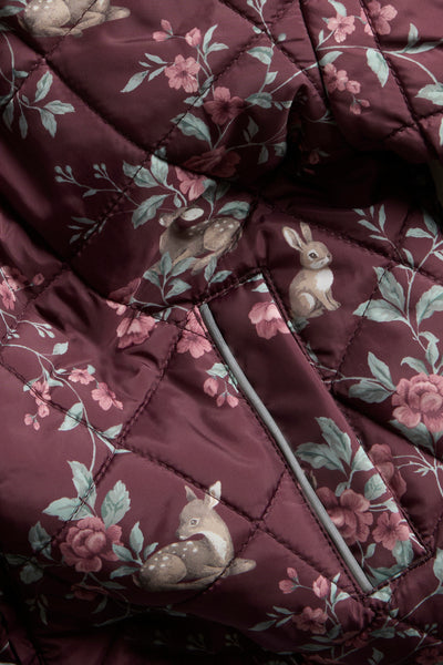 Baby & kids burgundy quilted floral jacket
