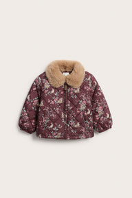 Baby & kids burgundy quilted floral jacket