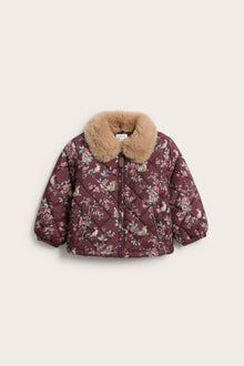 Baby & kids burgundy quilted floral jacket