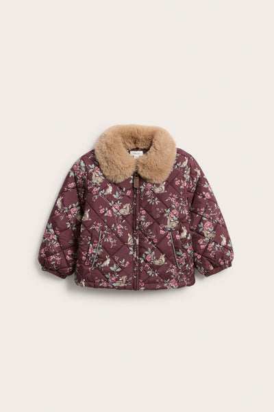 Baby & kids burgundy quilted floral jacket