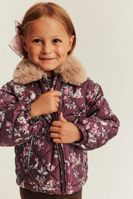 Baby & kids burgundy quilted floral jacket