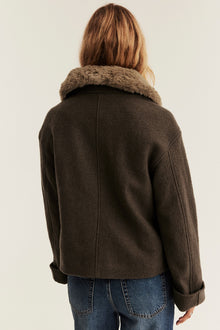 Women's brown short wool jacket