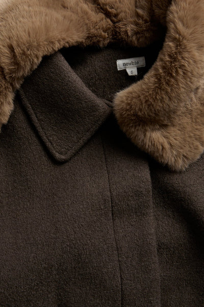 Women's brown short wool jacket