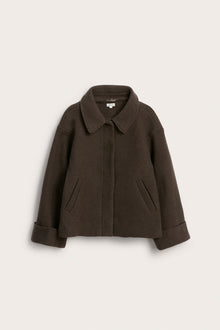 Women's brown short wool jacket