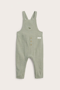 Baby green dinosaur dungarees