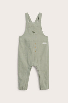 Baby green dinosaur dungarees