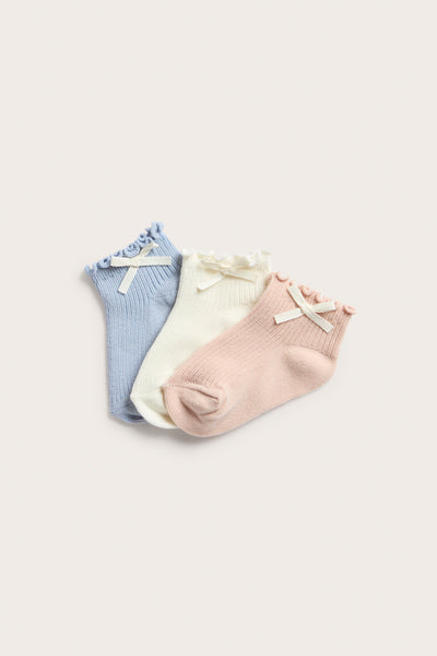 Baby socks with bow (3-pack)