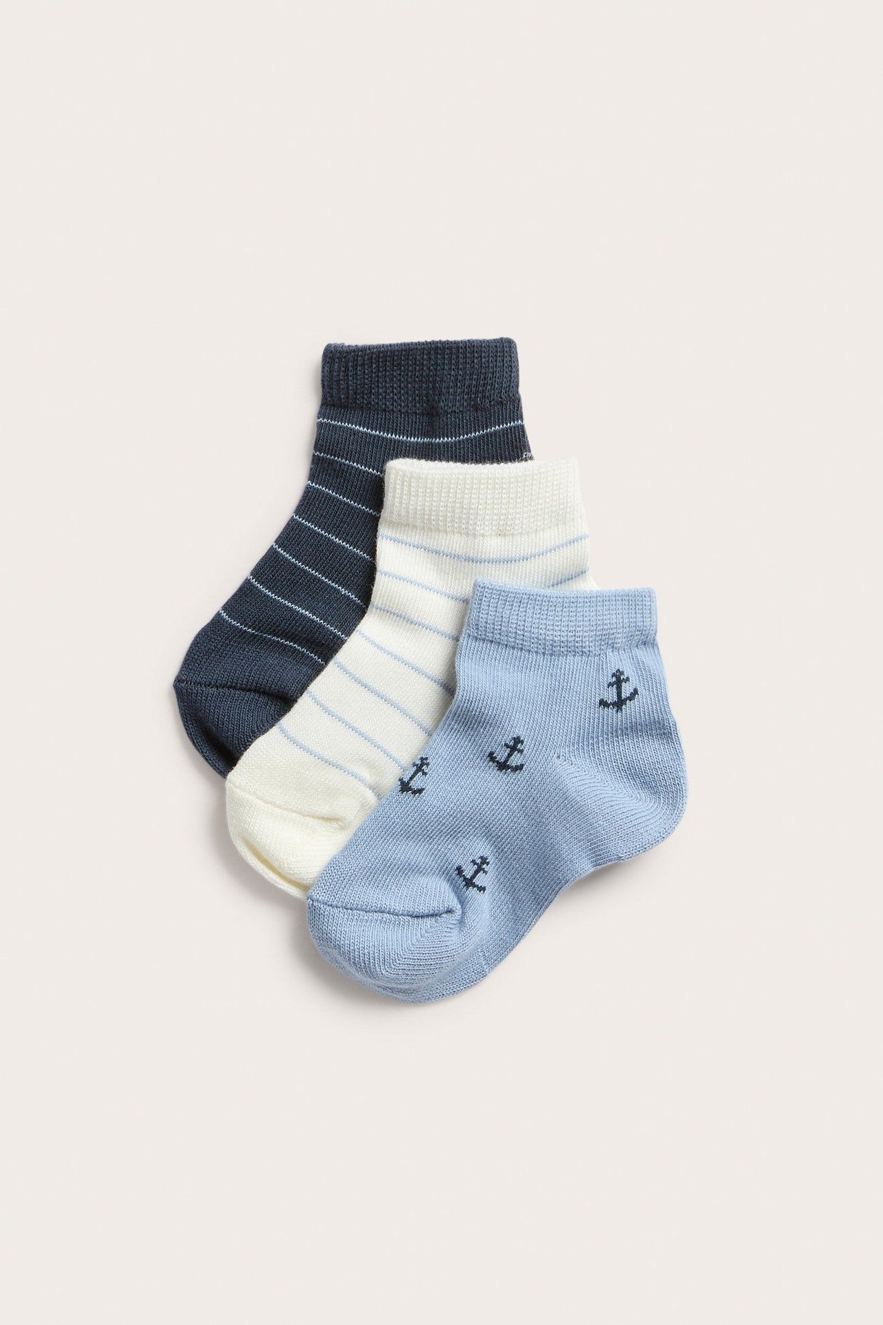 Baby blue ankle socks (3-pack)