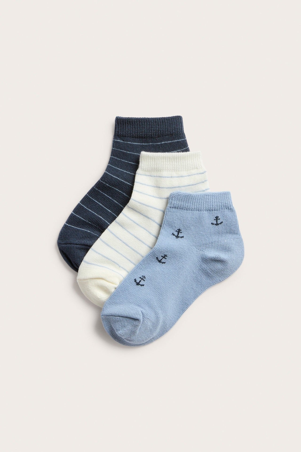 Kids blue ankle socks (3-pack)