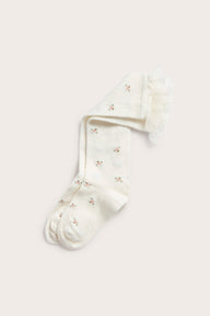 Kids floral knee-high socks with ruffle