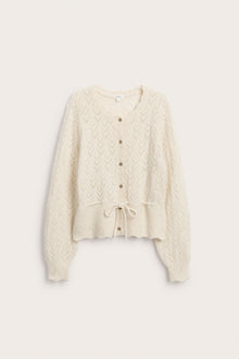 Women's white wool-blend cardigan