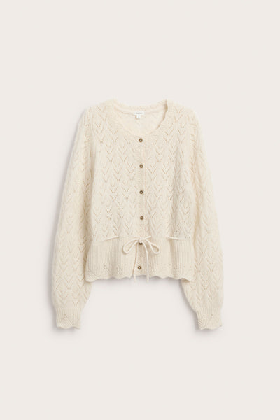 Women's white wool-blend cardigan