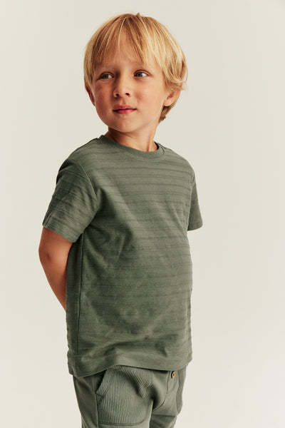 Baby & kids green textured T-shirt