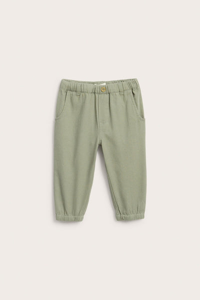 Baby green trousers with embroidery