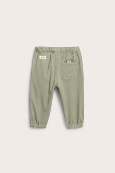 Baby green trousers with embroidery