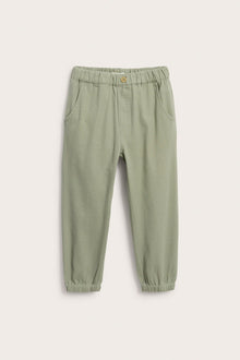 Kids green trousers with embroidery