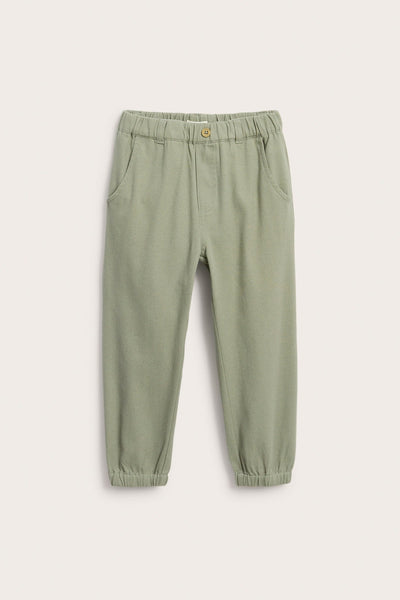 Kids green trousers with embroidery