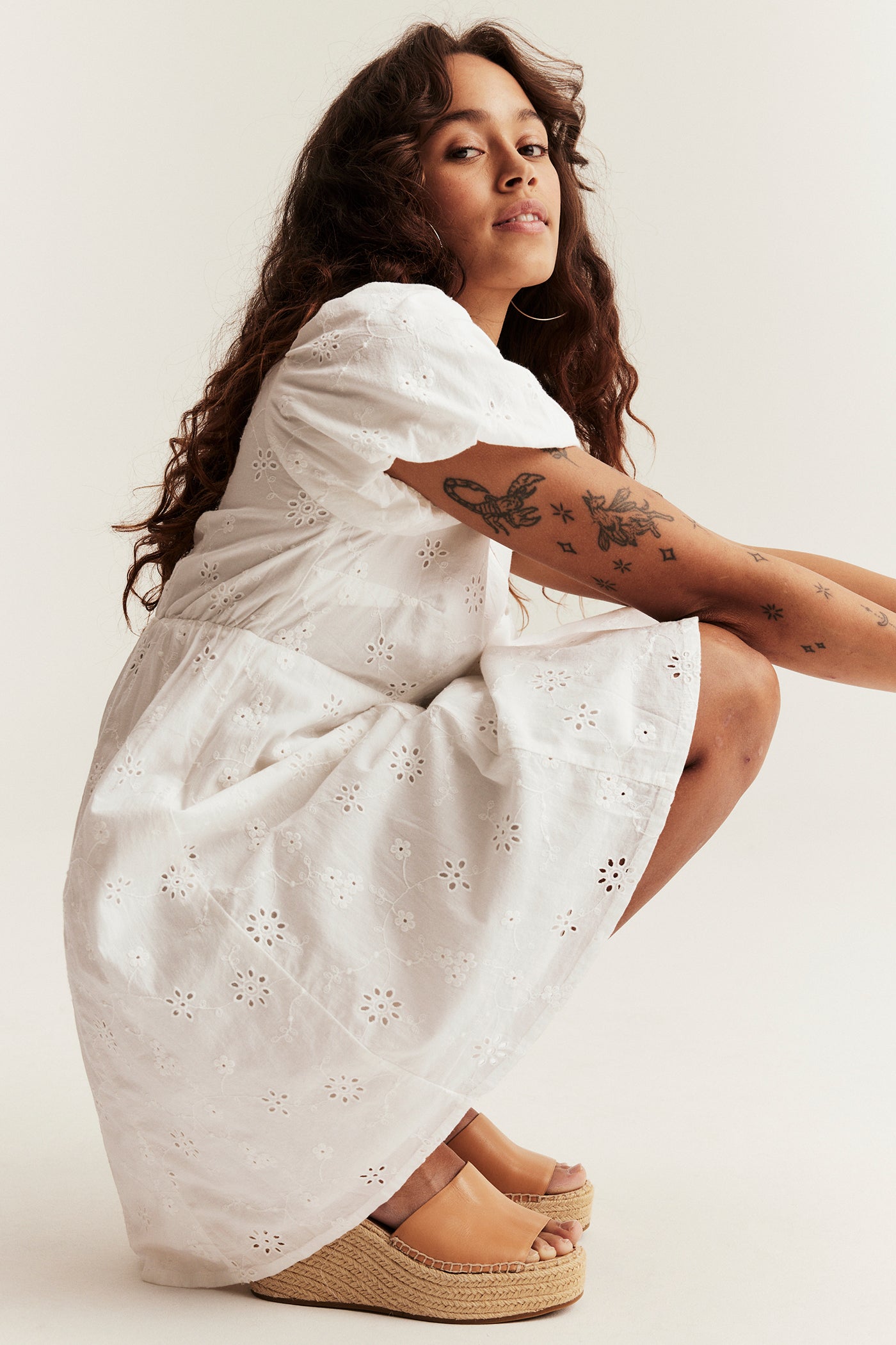 Women’s white dress with embroidery