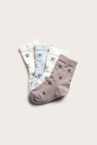 Kids white floral socks 4-Pack