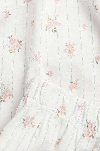 Women's white floral pyjamas