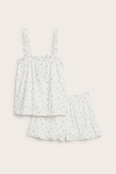 Women's white floral pyjamas