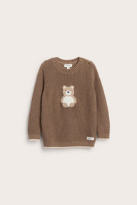 Baby knitted sweater with teddy bear