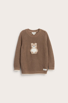 Baby knitted sweater with teddy bear
