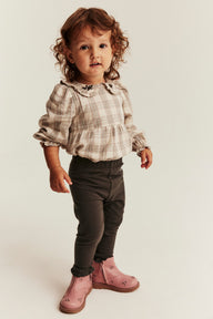 Baby brown leggings with brushed inside