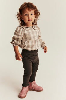 Baby brown leggings with brushed inside