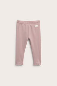 Baby pink leggings with brushed inside
