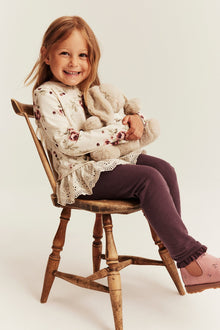 Kids burgundy leggings with brushed inside