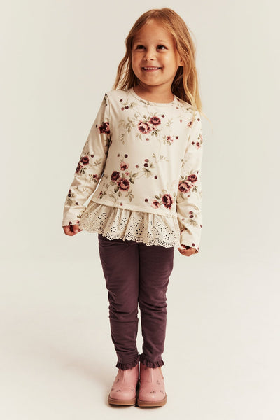 Kids burgundy leggings with brushed inside