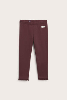 Kids burgundy leggings with brushed inside