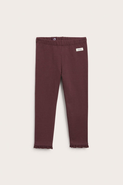 Kids burgundy leggings with brushed inside