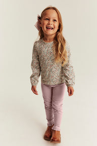 Kids pink leggings with brushed inside