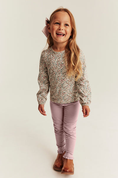 Kids pink leggings with brushed inside