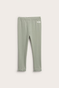 Kids green leggings with lace