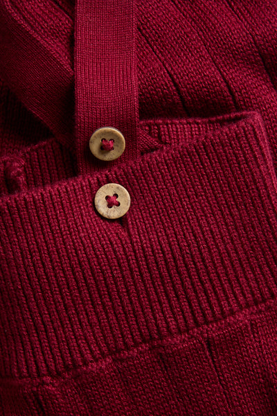 Baby red knitted leggings with braces