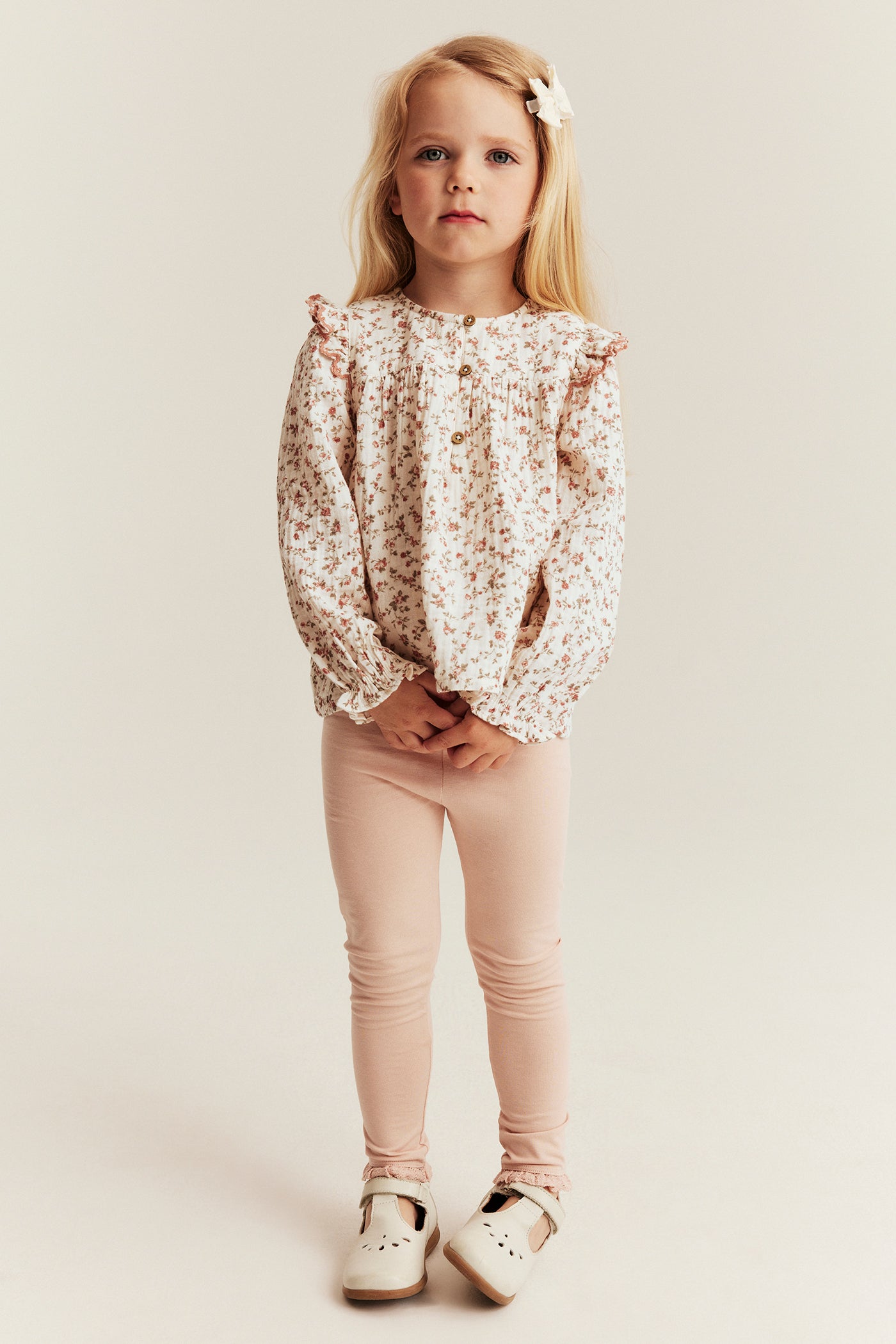 Kids ditsy floral muslin blouse
