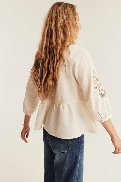 Women's embroidered peplum blouse