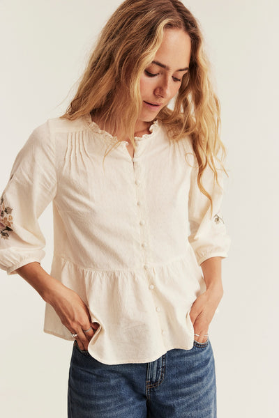 Women's embroidered peplum blouse