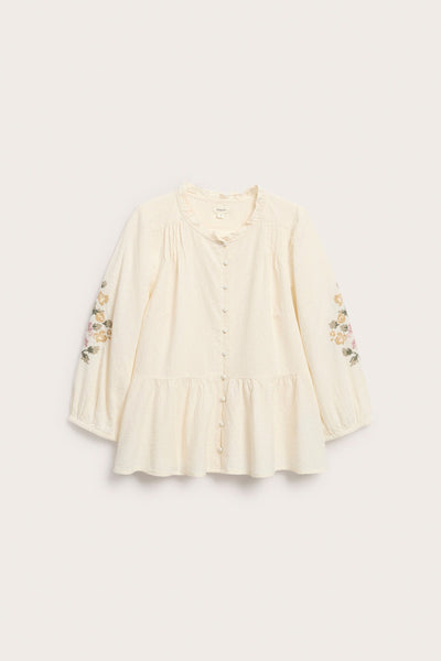 Women's embroidered peplum blouse