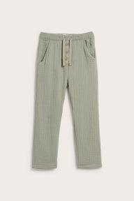 Kids green muslin trousers