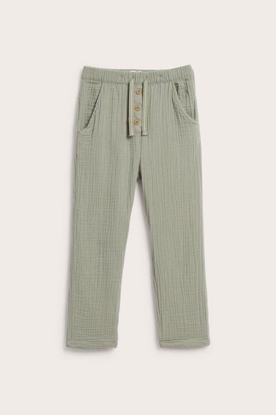 Kids green muslin trousers
