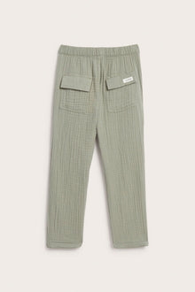 Kids green muslin trousers